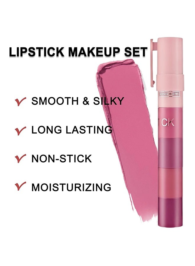 DIMSHOW EyeShadow Stick,5-in-1 Velvet Lipstick/Eyeshadow Pen， All-in-One Lipstick, Eyeshadow,Liner,Balm & Gloss Waterproof,Long-Lasting Matte  Crayon - Image 3
